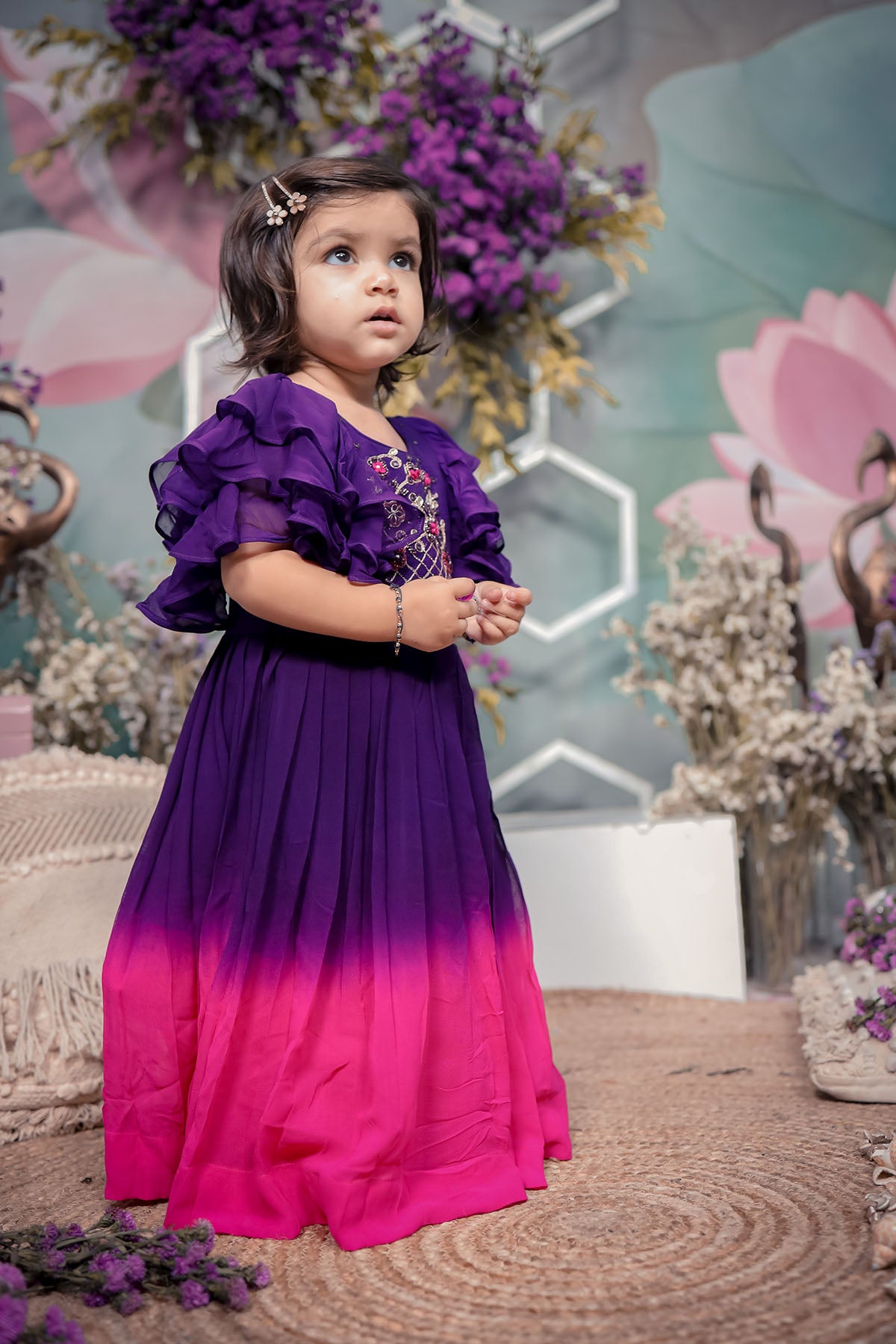 Purple sales frocks design