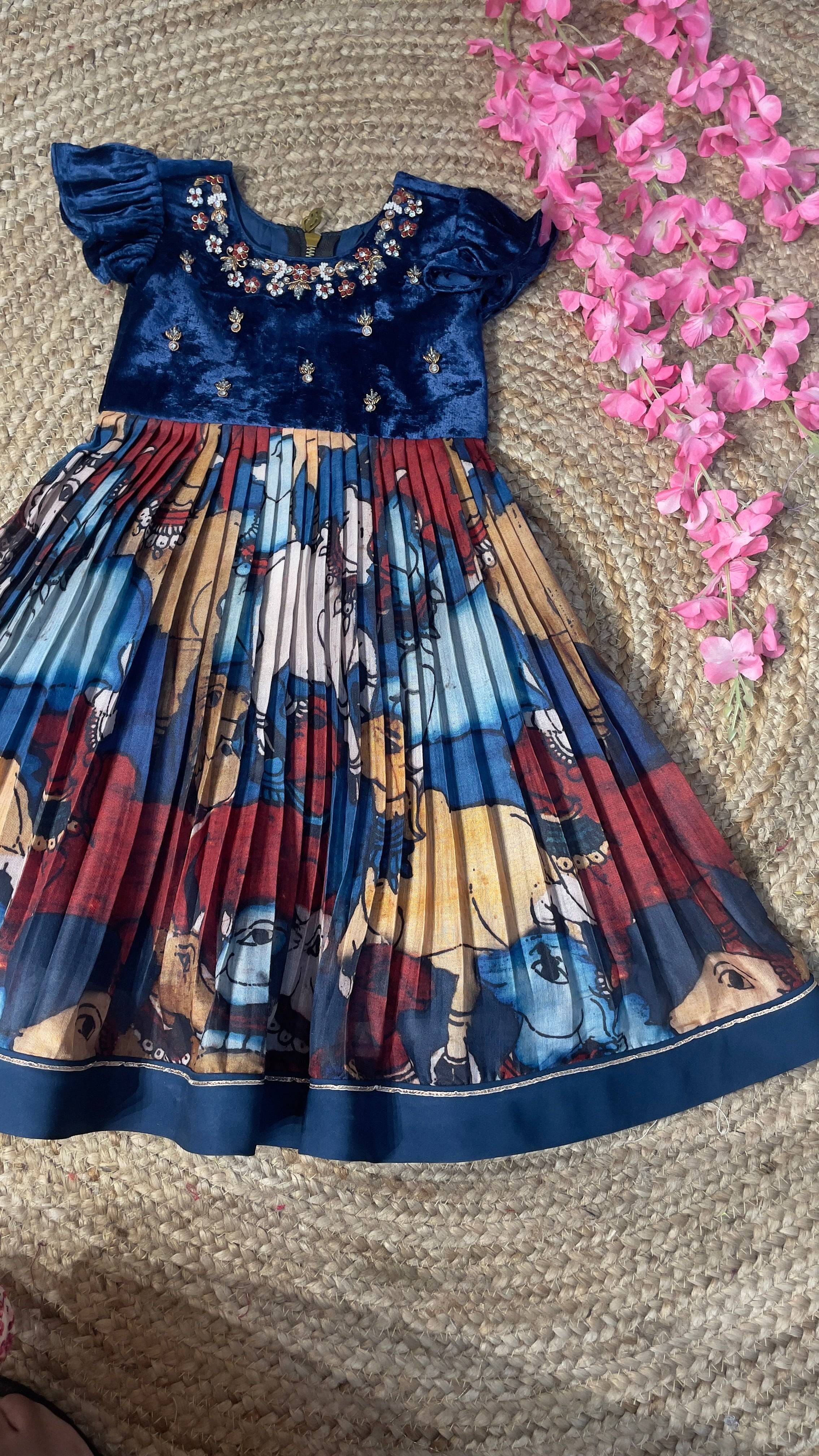 Kalamkari frocks for childrens hotsell