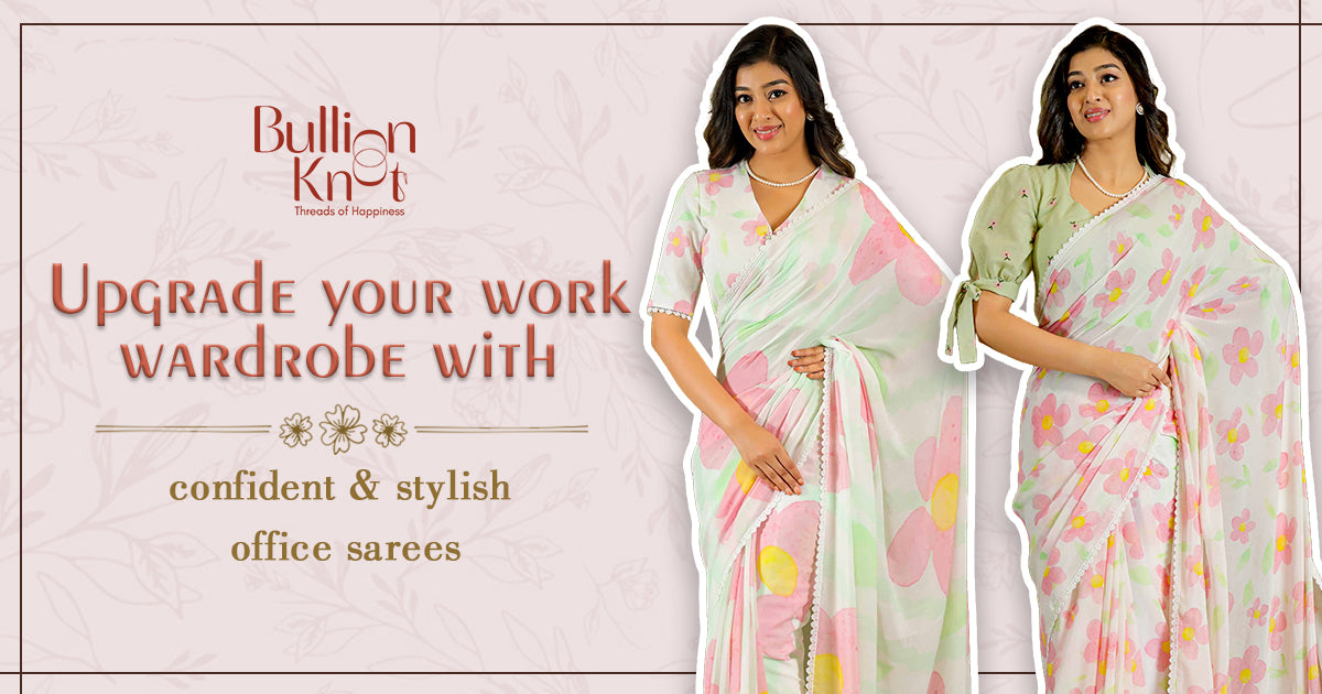 modern office wear saree look by bullion knot