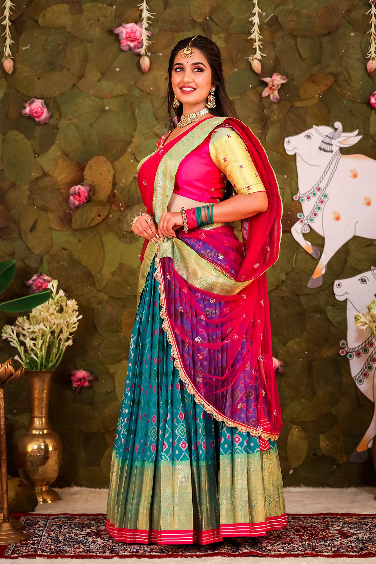 Ikkat pattu lehengas on sale cost