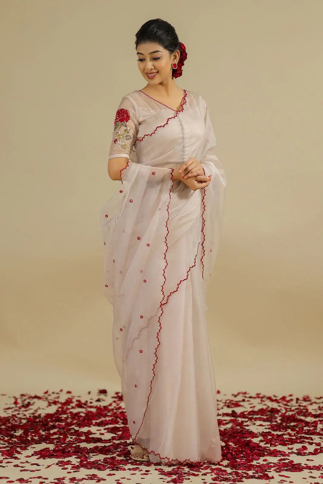 ivory Freedom Rose Organa Saree