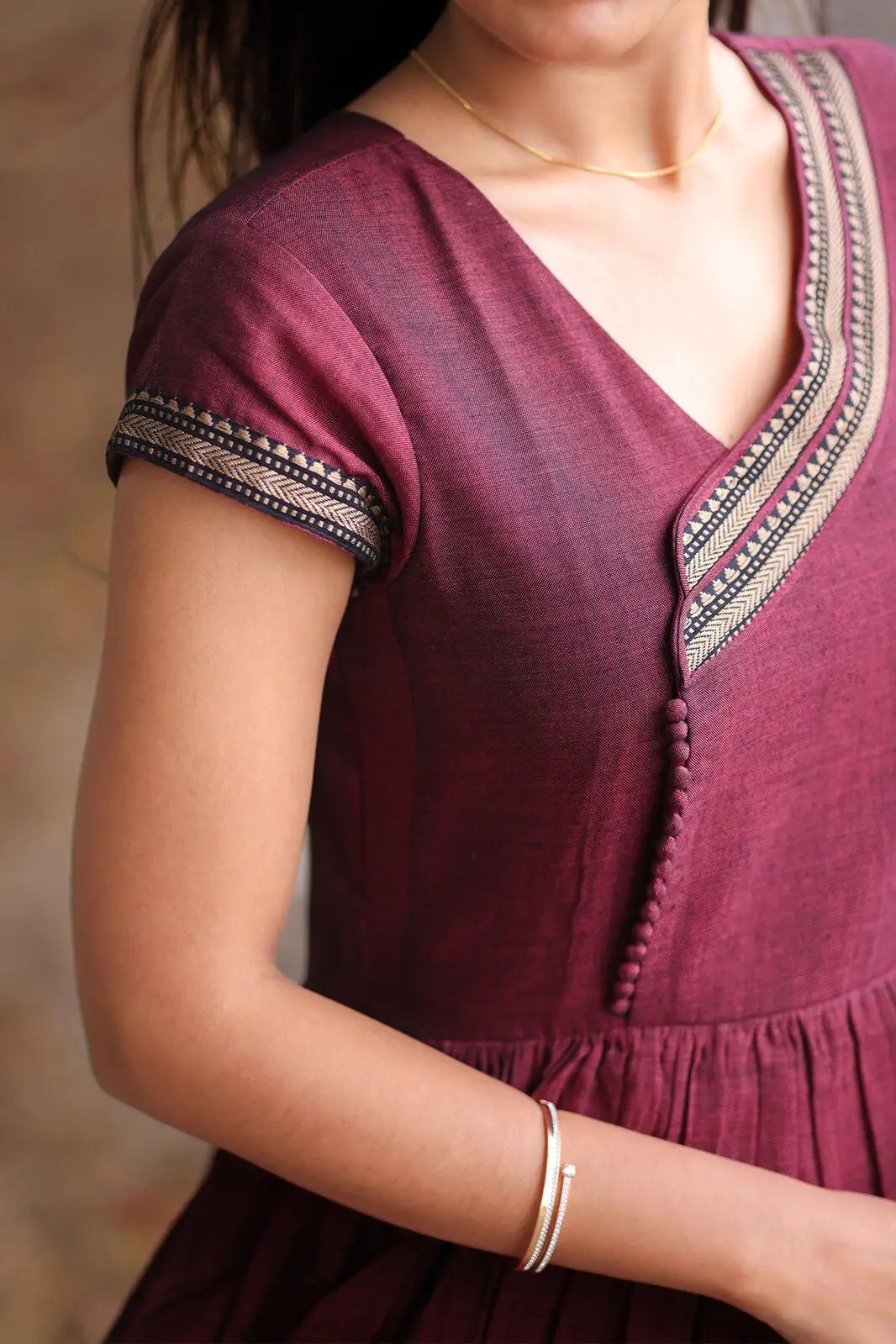 Maithali Maroon Ruffle Dress