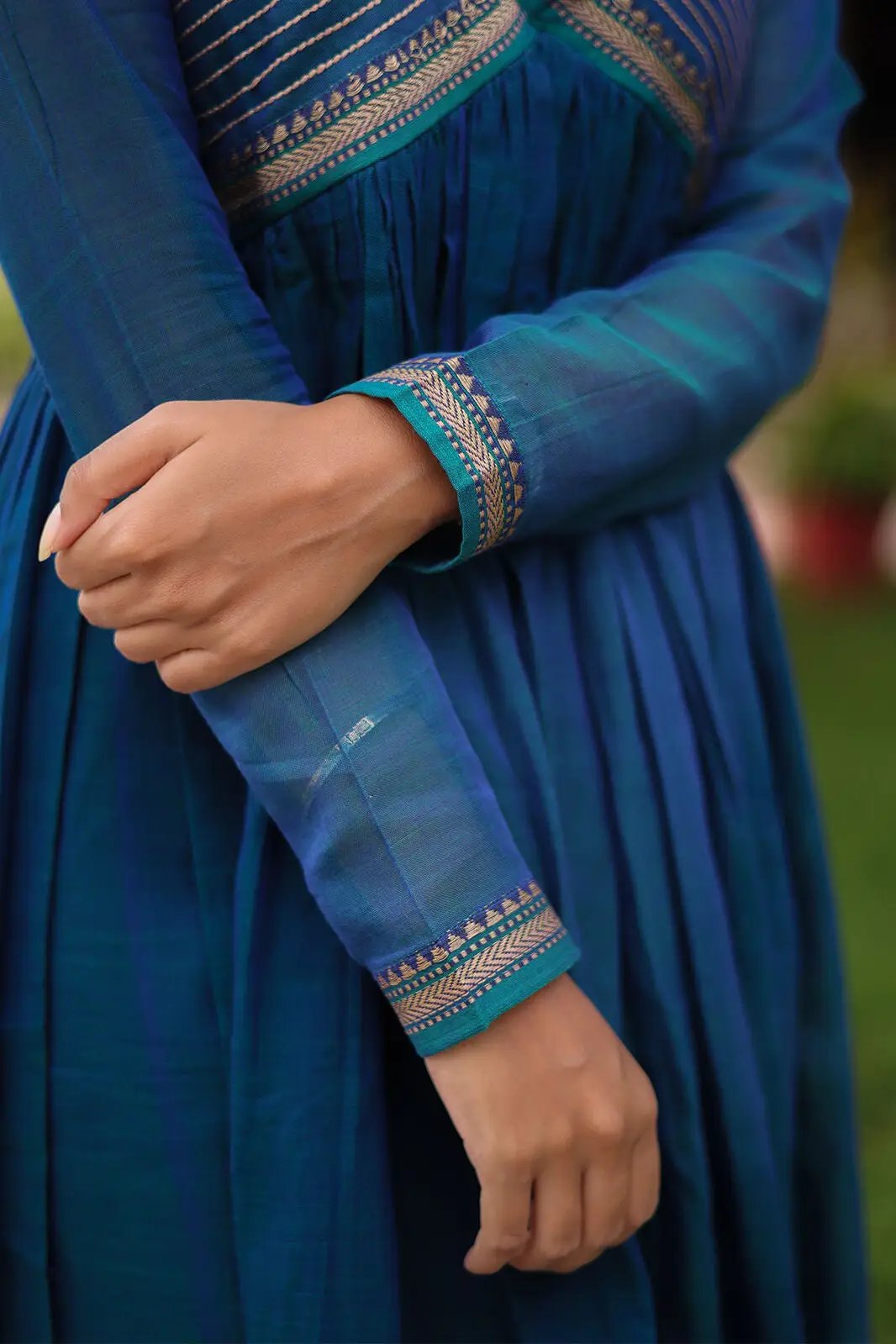 Close-up of sleeve detail on Mohana Kurta Set