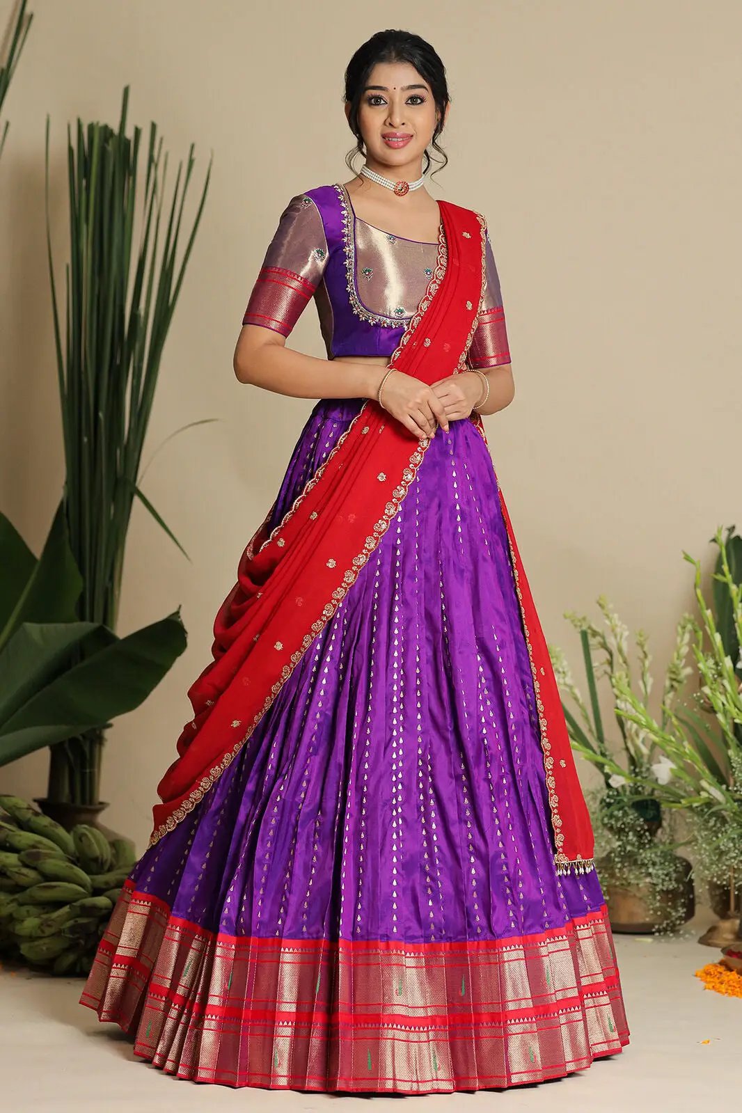 Gita Pethani Halfsaree Lehenga Set in Purple