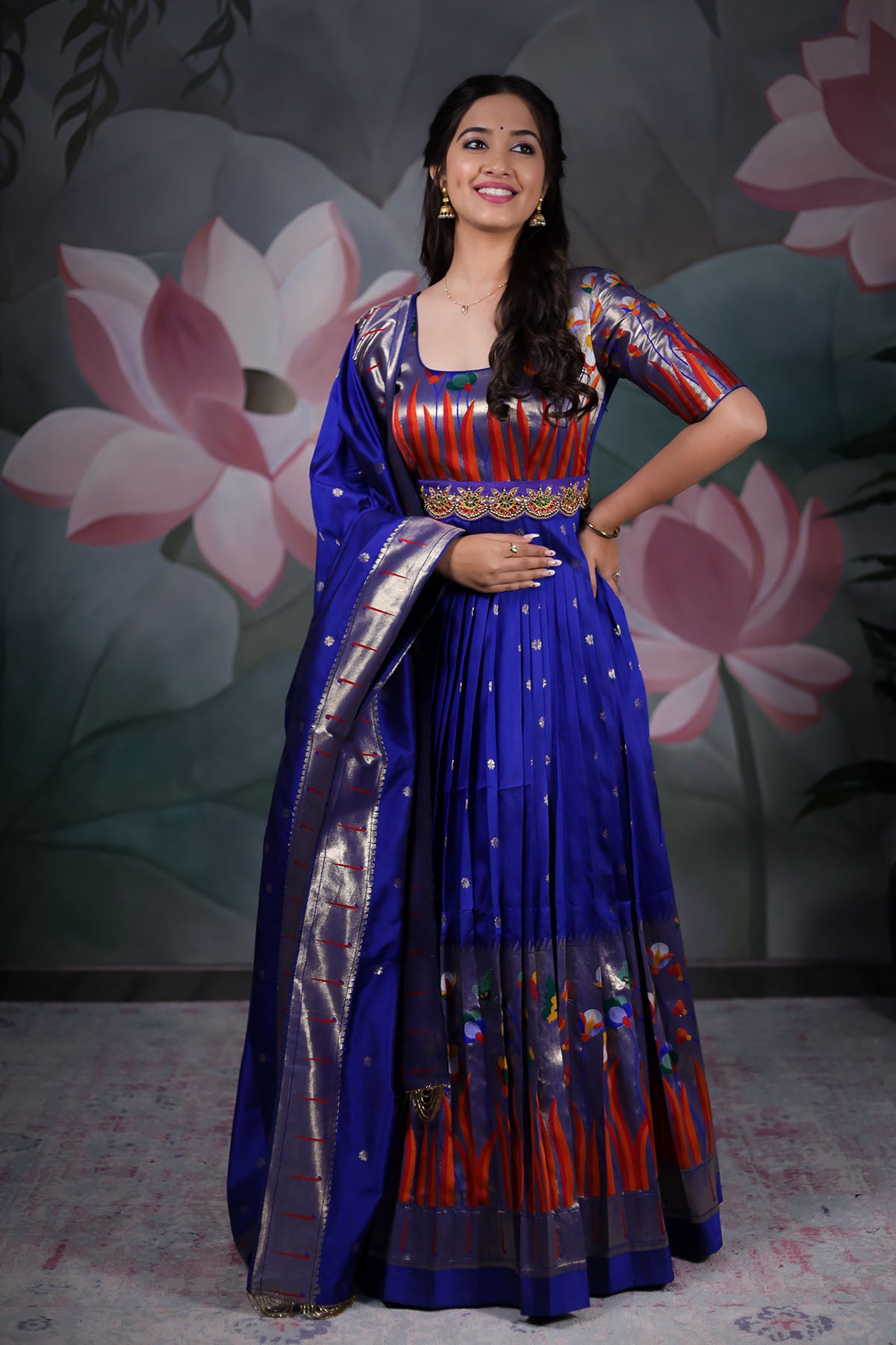 Wedding Wear Organza Silk Printed Readymade Anarkali Gown – Saree Suit