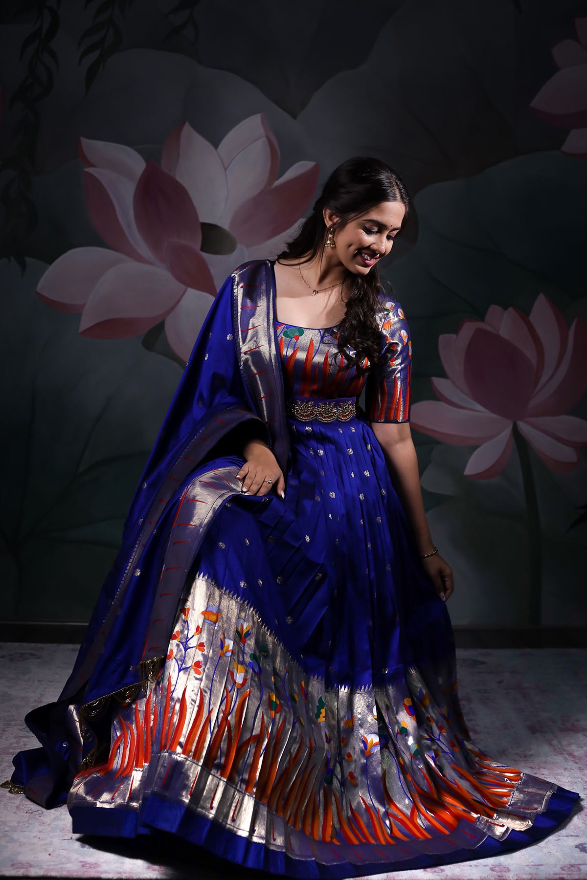 asha paithani by smit creation stylish designer paithani gown with dupatta  latest catalogue surat