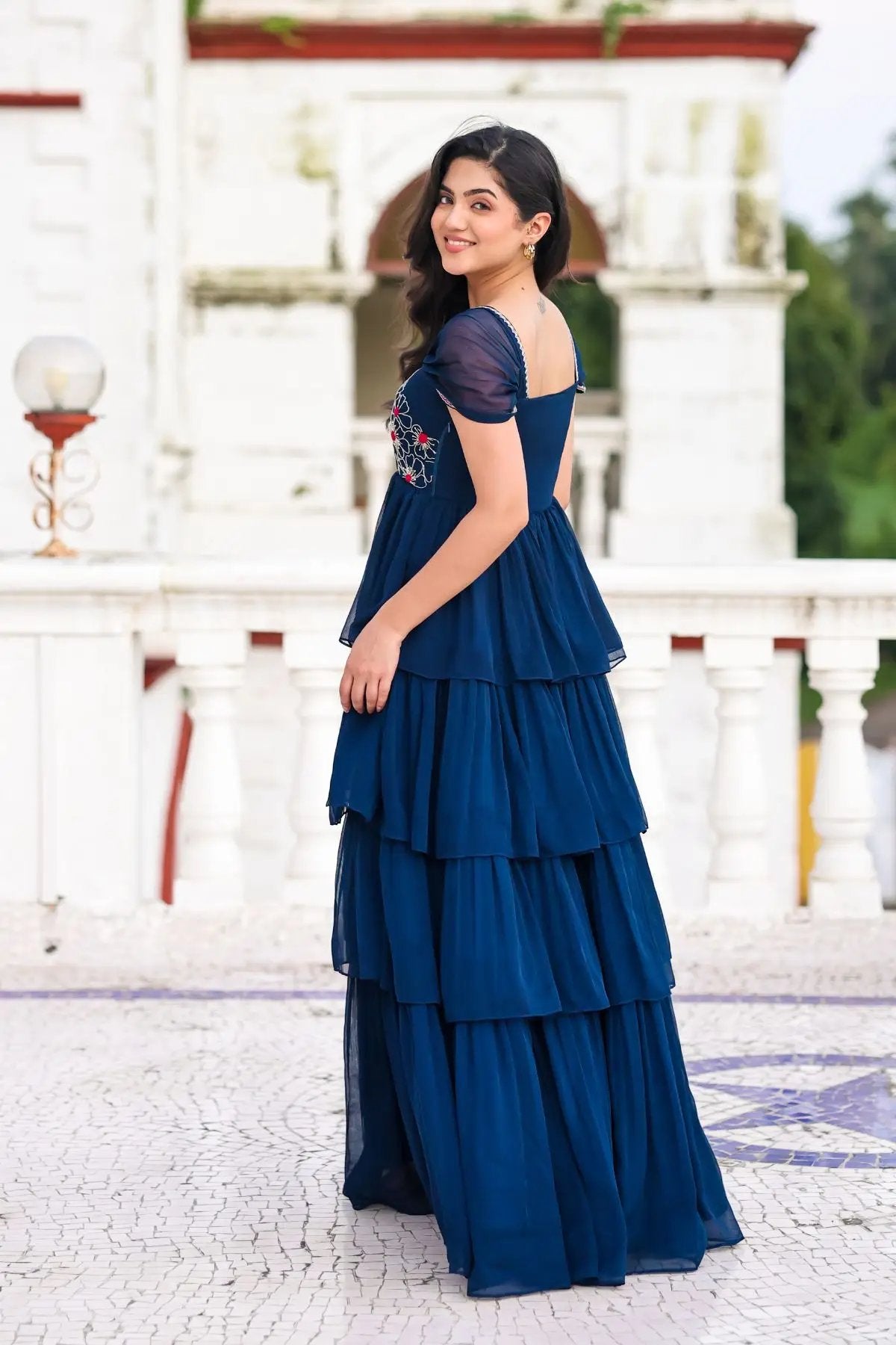 Chahat IndoWestern in Midnight Blue