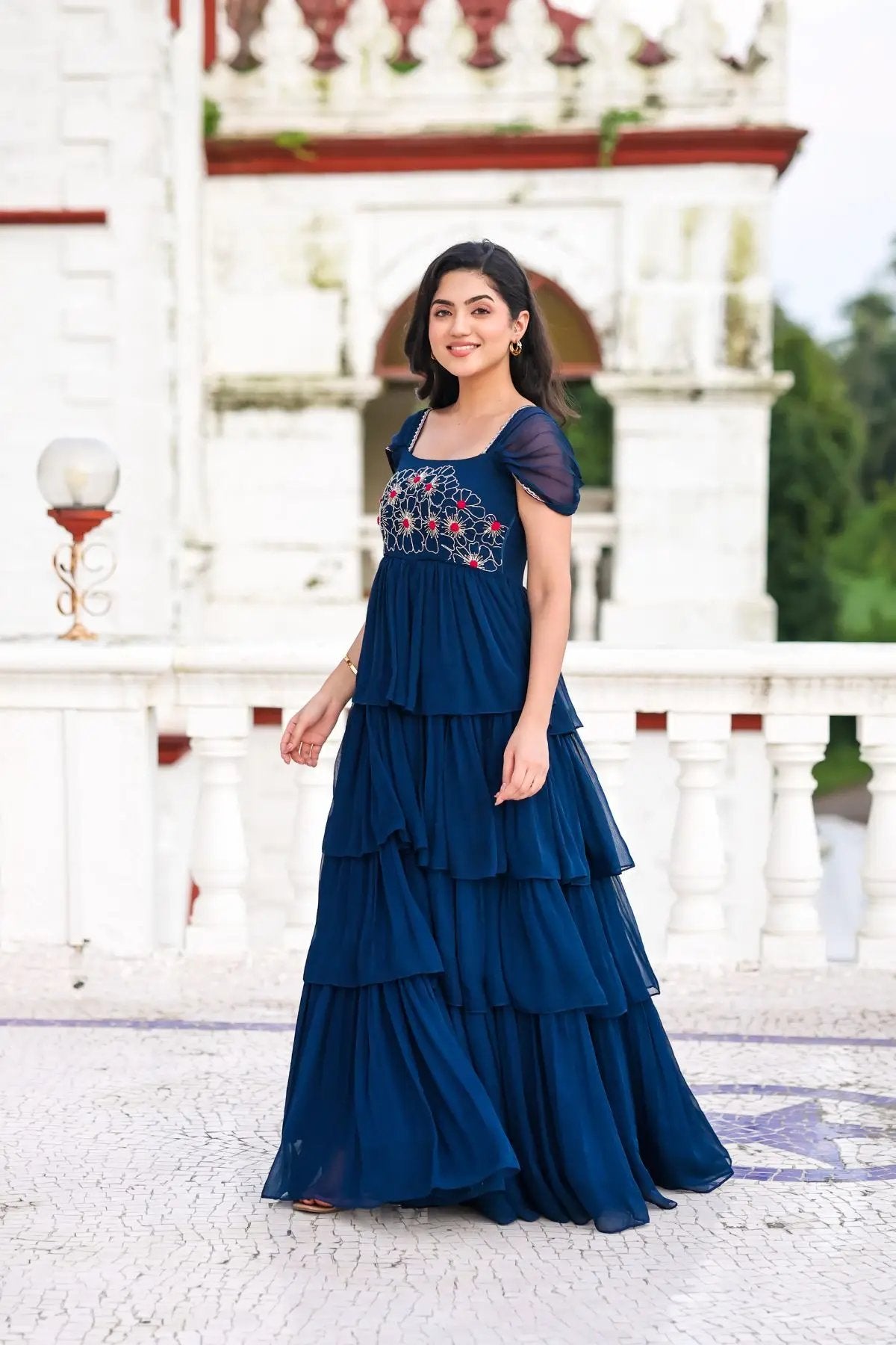 Chahat IndoWestern in Midnight Blue