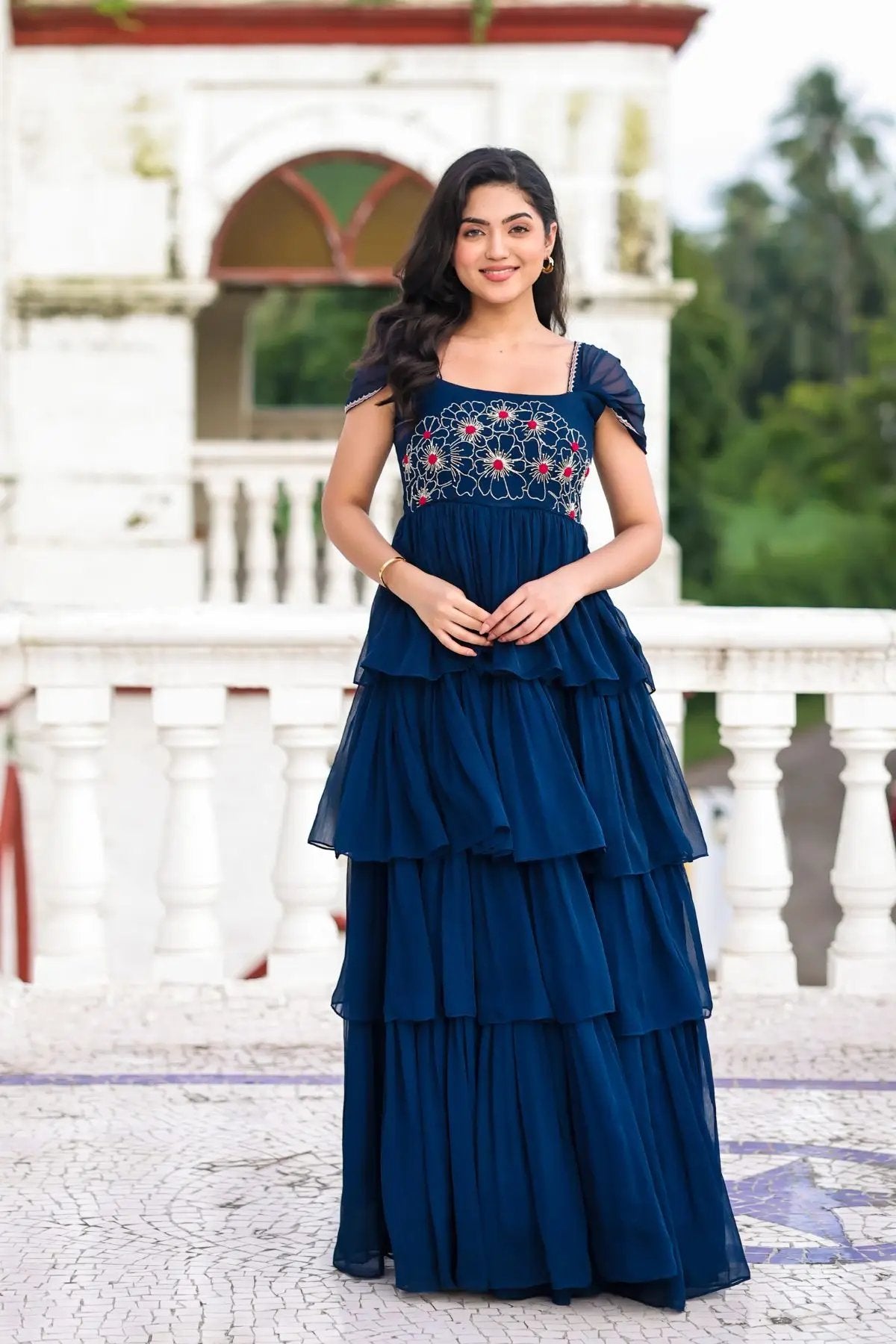 Chahat IndoWestern in Midnight Blue