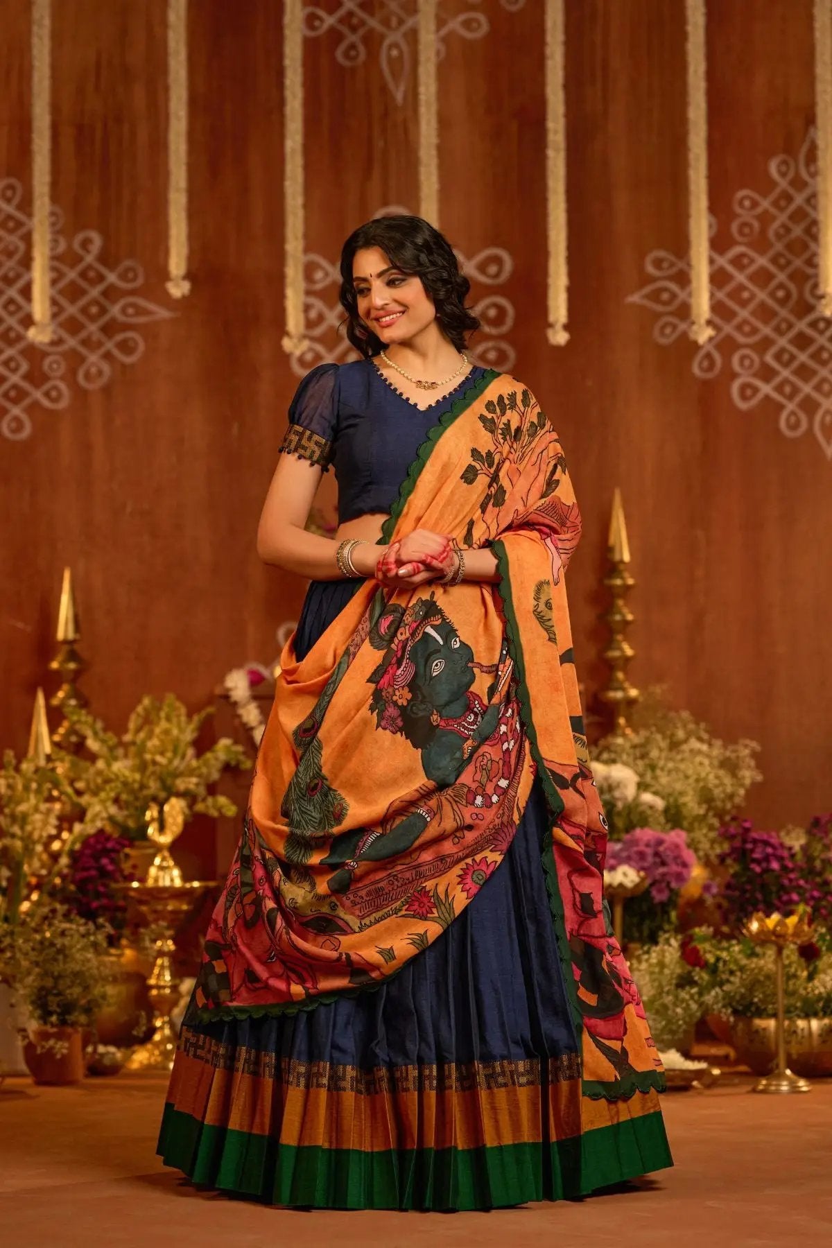 Chinni Krishna Lehenga Set in Blue