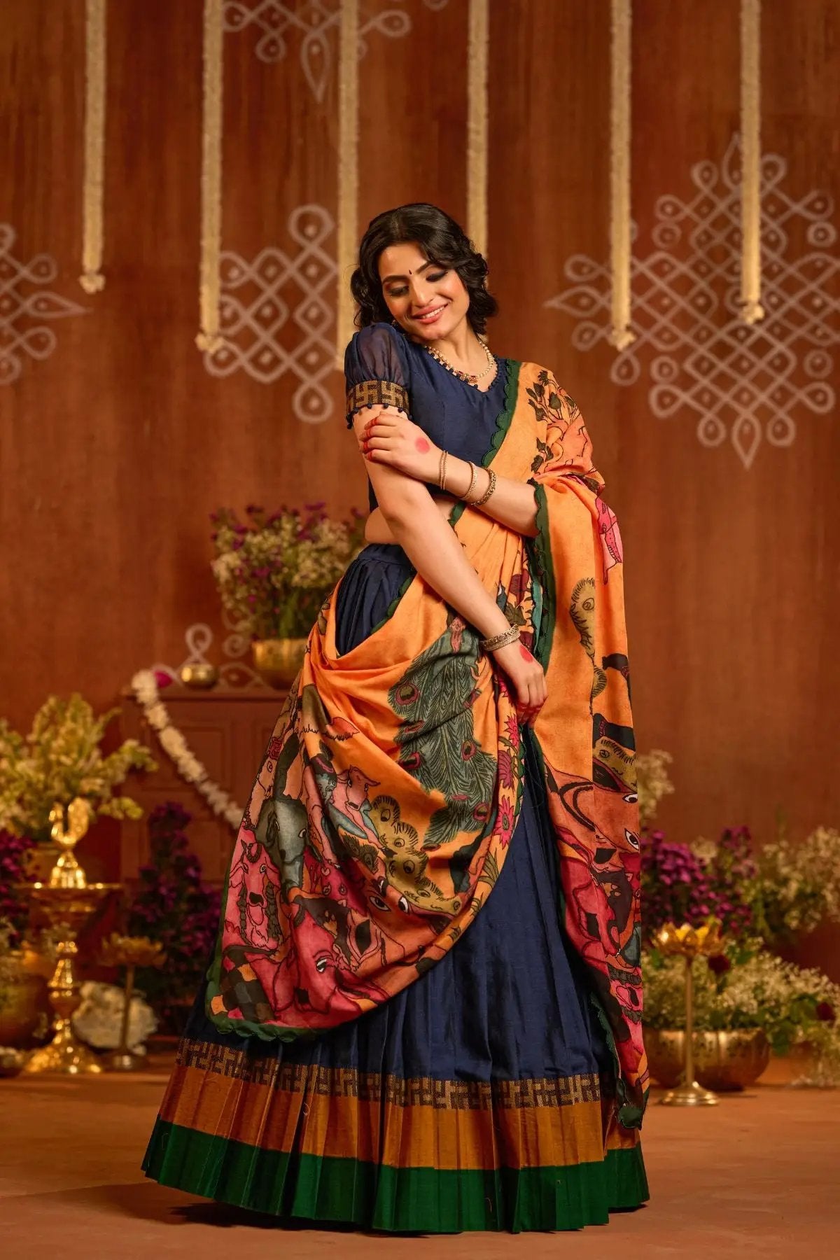 Chinni Krishna Lehenga Set in Blue