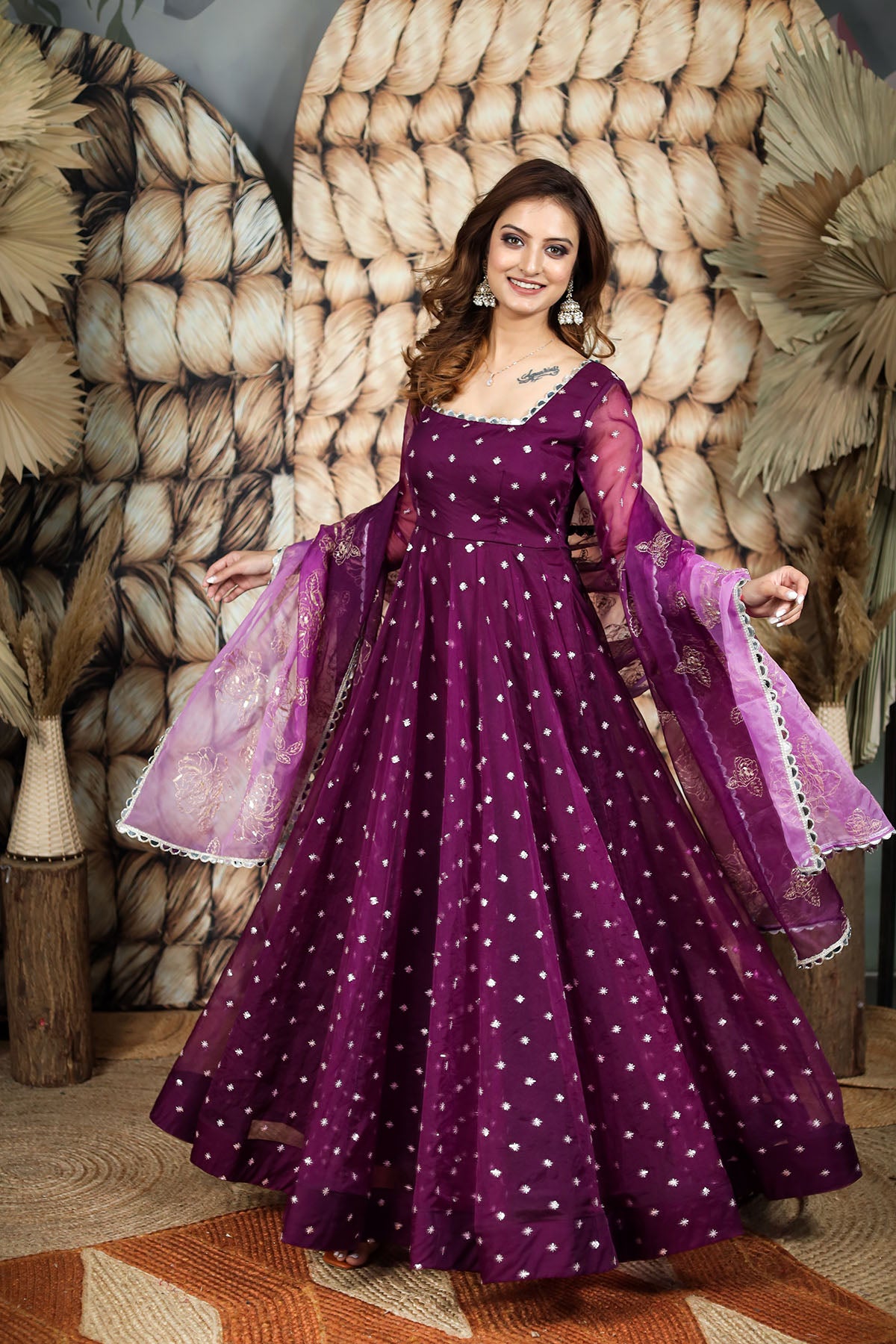 Aarika - Floral Organza Maxi dress | Radhey's Couture – Radheys