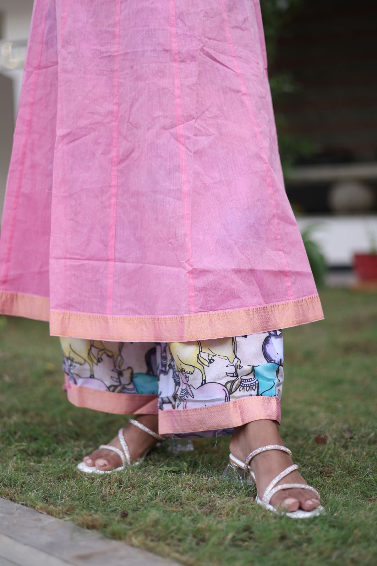 Detail of Peony Kurta Set pants