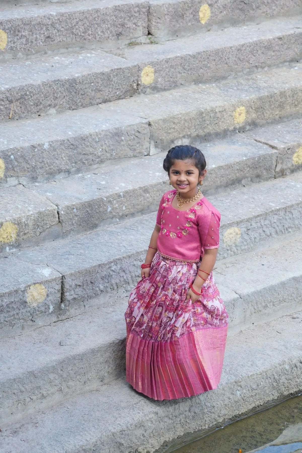 Baby Saanvi Lehenga Set in Pink