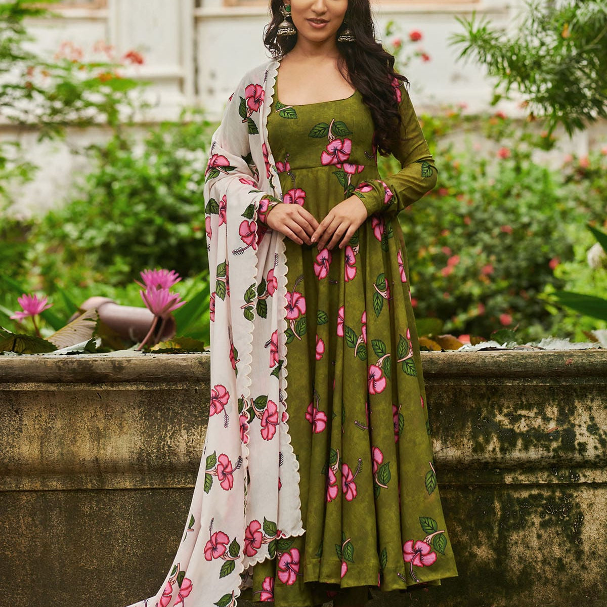 Blended Cotton kalamkari Dress in Brown | Kalamkari dresses, Dress stores  online, Party wear