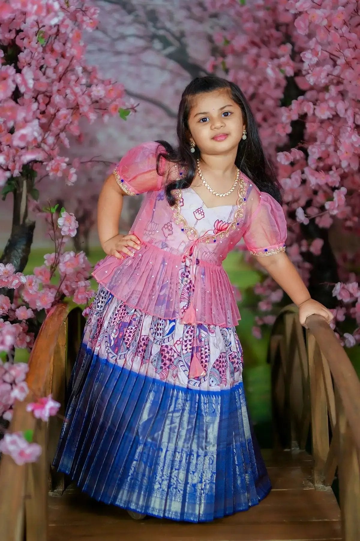 baby girl in Baby Matsya Pattu Dress - Bullionknot