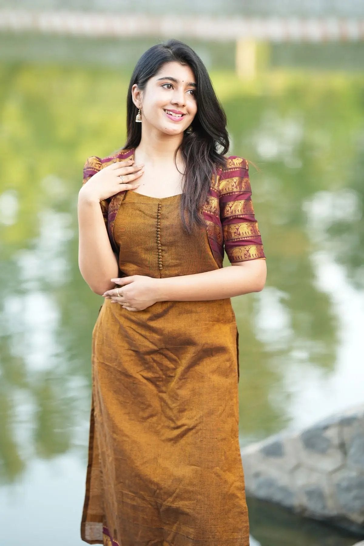 Barkha Kurta Set in Ochre Yellow