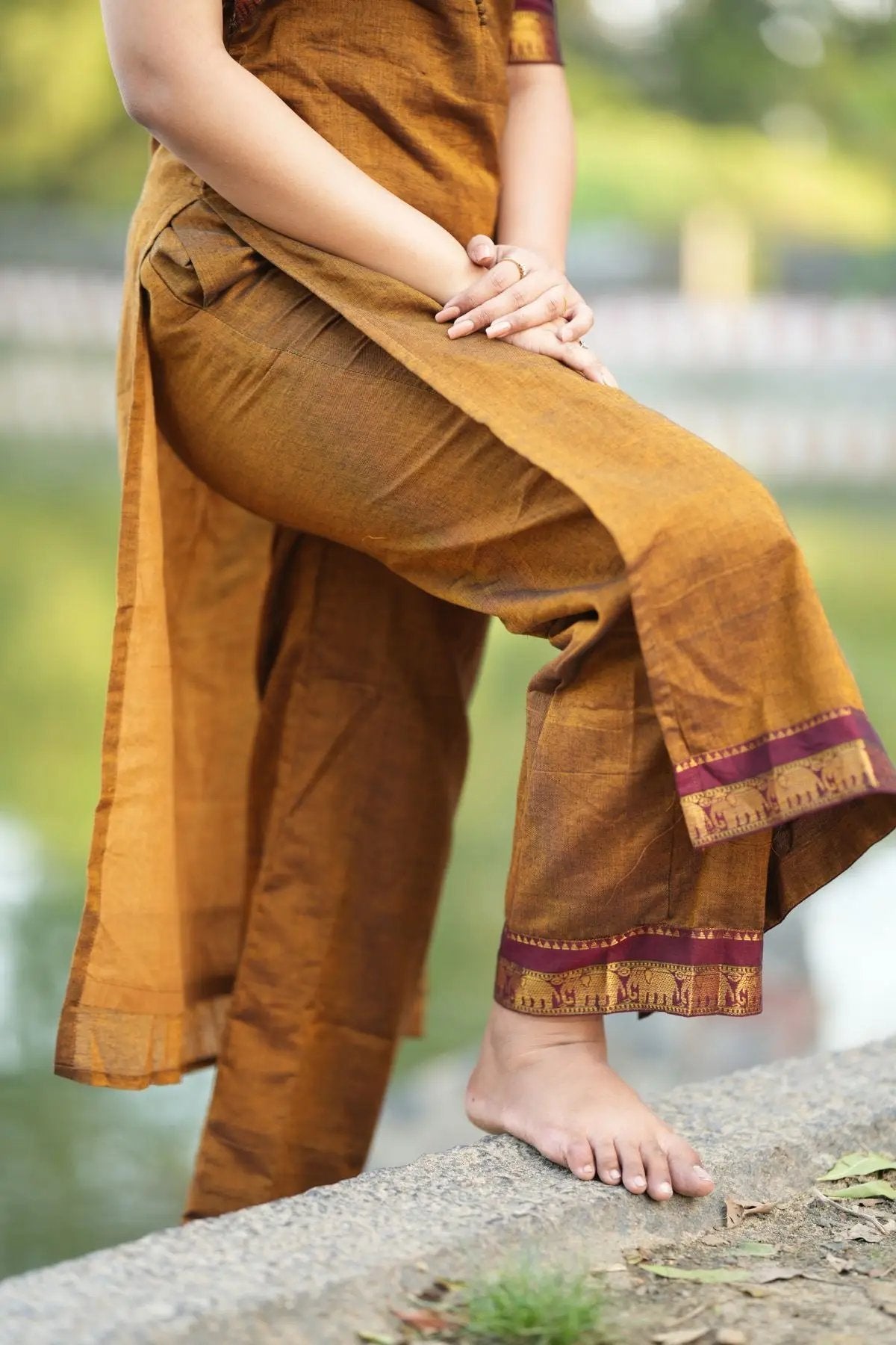 Barkha Kurta Set in Ochre Yellow