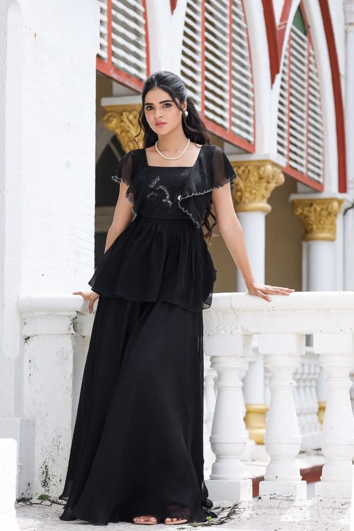 Celestial Indo Western in Black