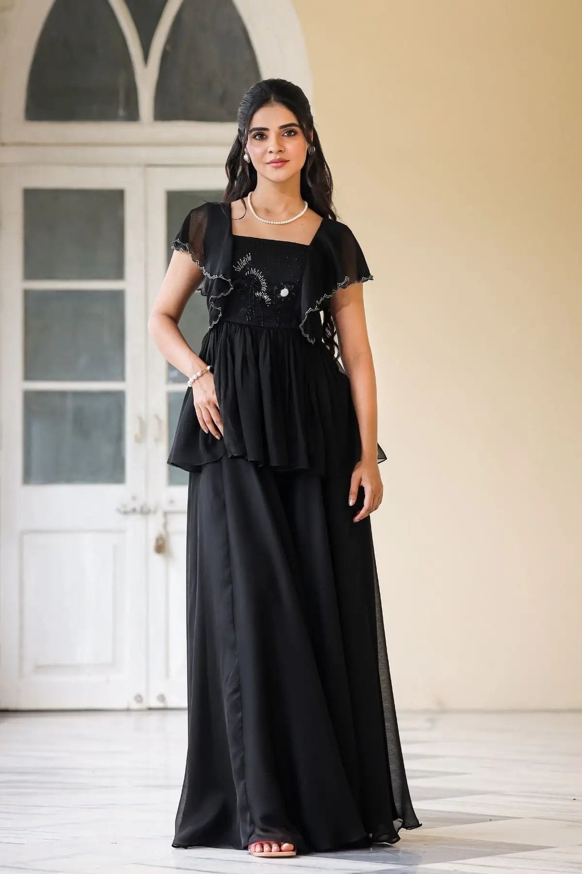 Celestial Indo Western in Black