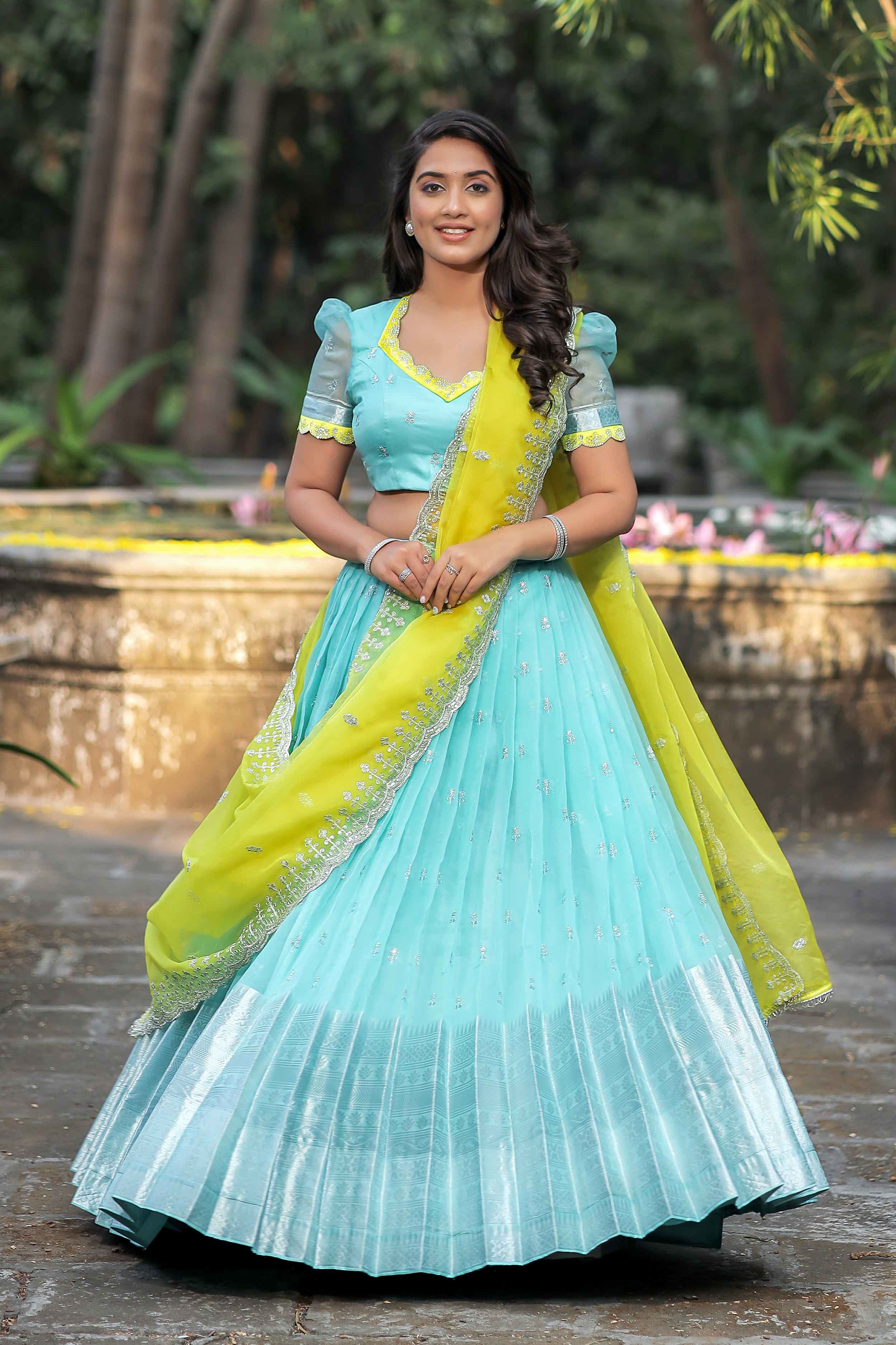 Yellow Multi-Color Floral Embroidery Lehenga | Bridal Haldi Outfit | ViBha