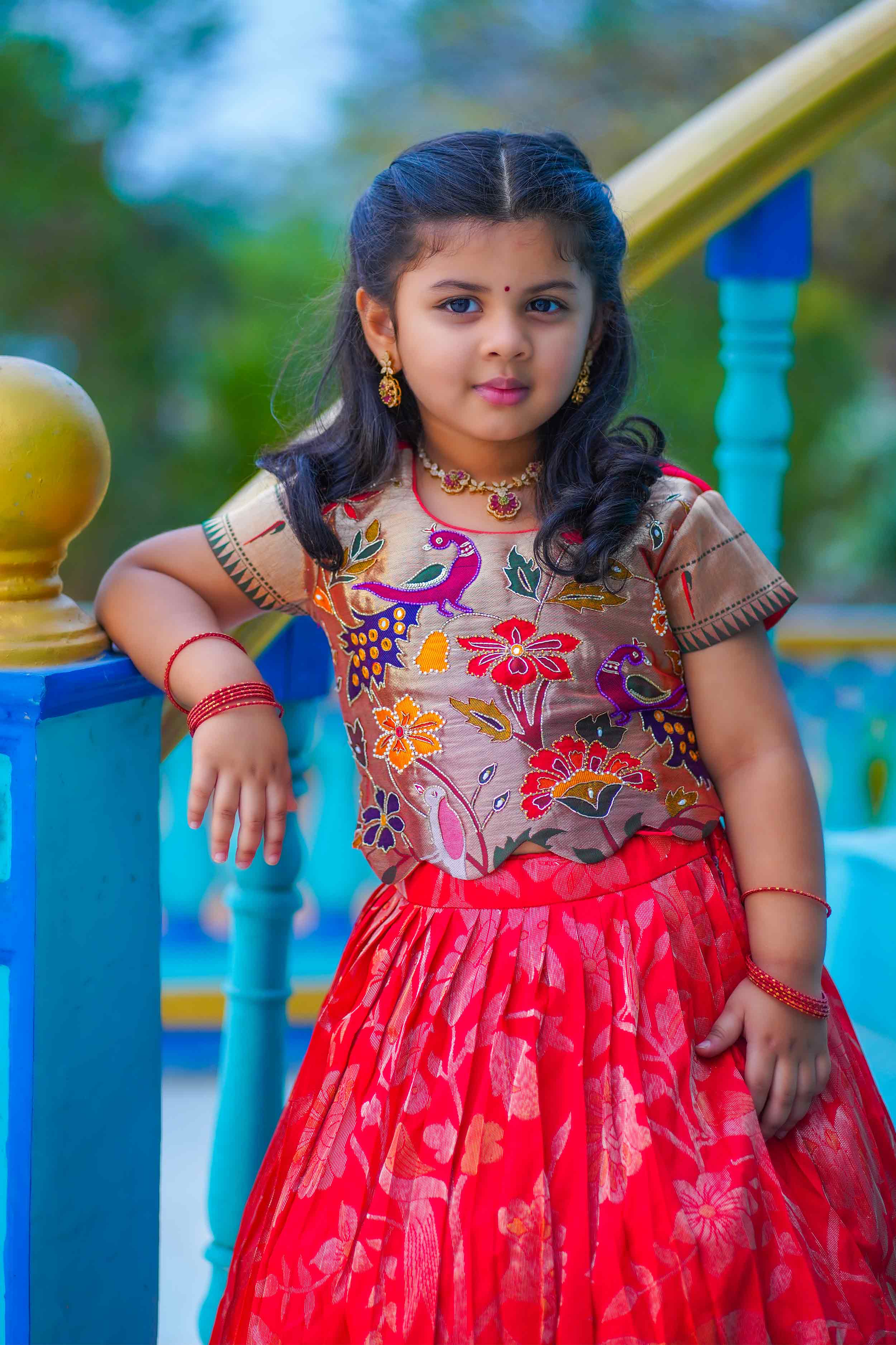 Ethnic Wear for Girls Kids Pattu Pavadai Lehenga for Girls