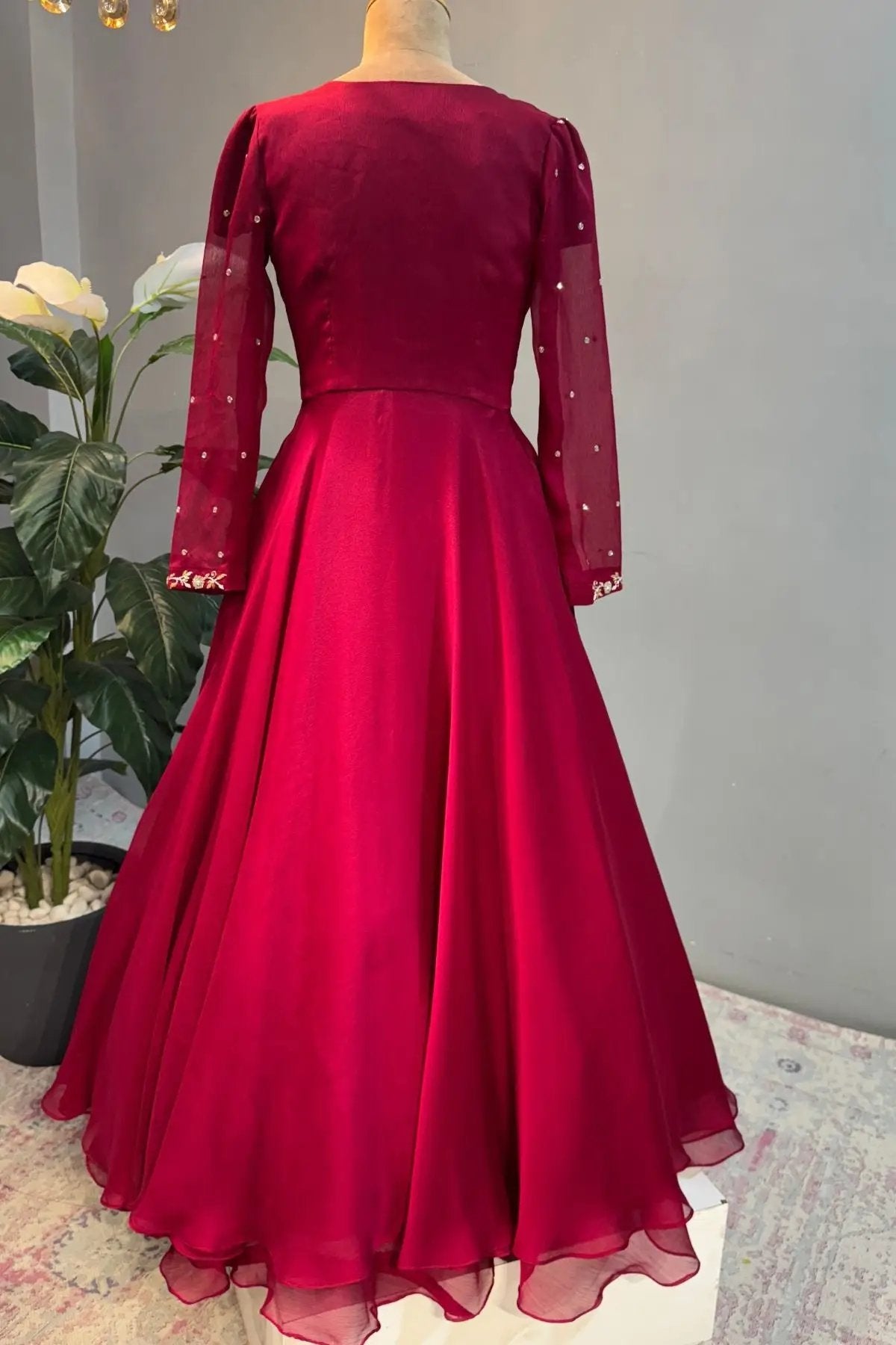 Red Orchid IndoWestern Set