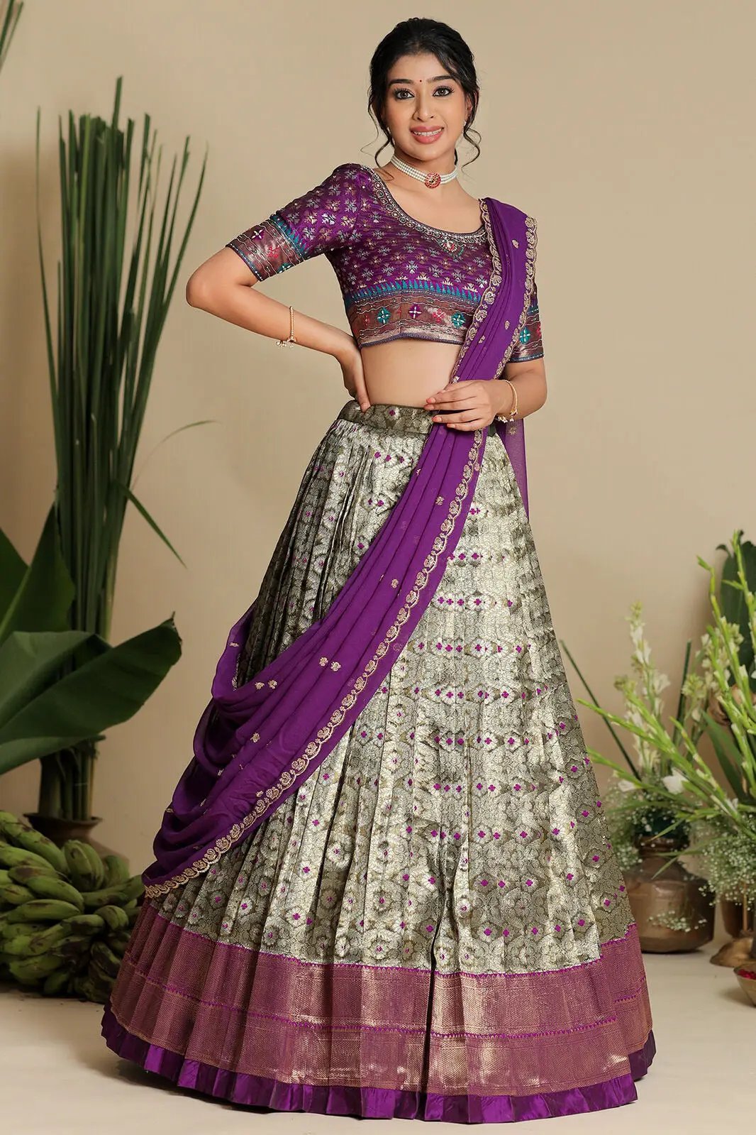 Shreshtha purple lehenga set with intricate designs