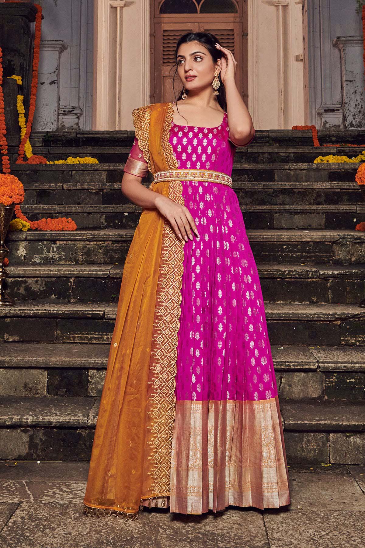 Banarasi evening store gown