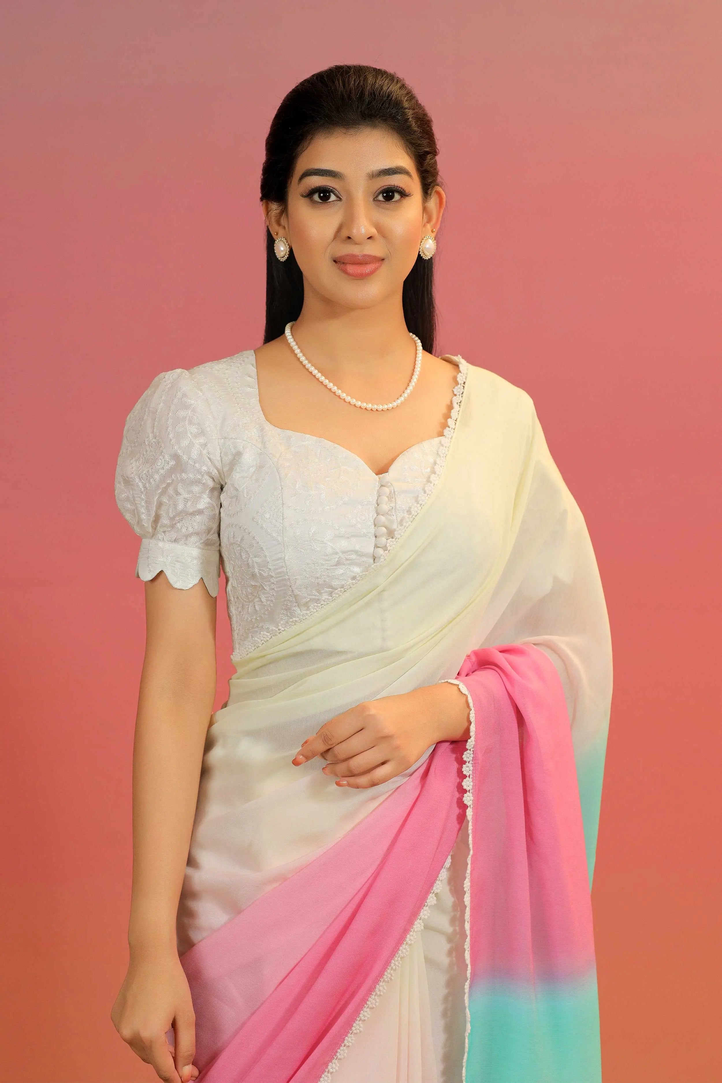 cotton gerogette sarees - Bullionknot