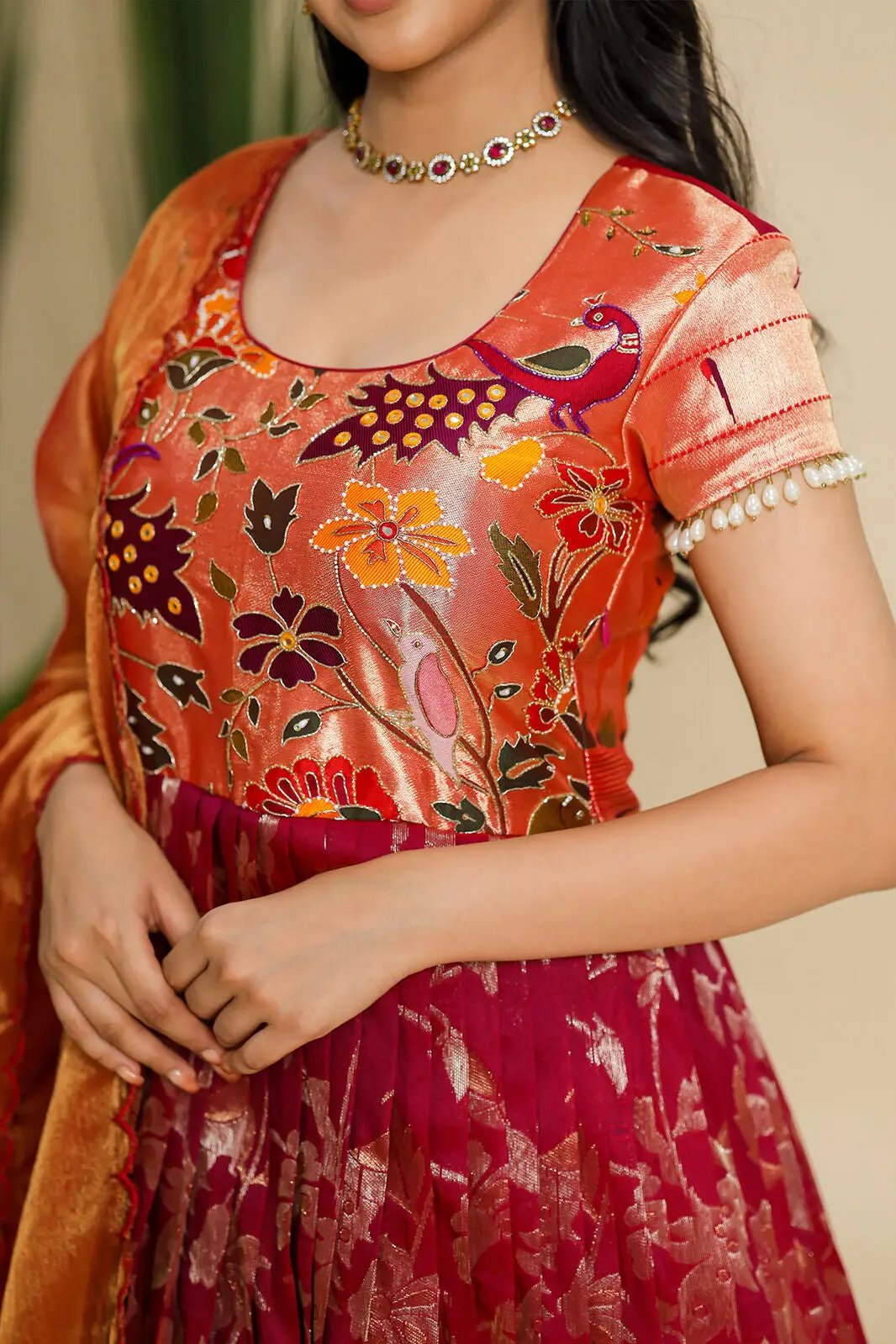 a woman in Vihangi Pethani Zari Dress - Bullionknot