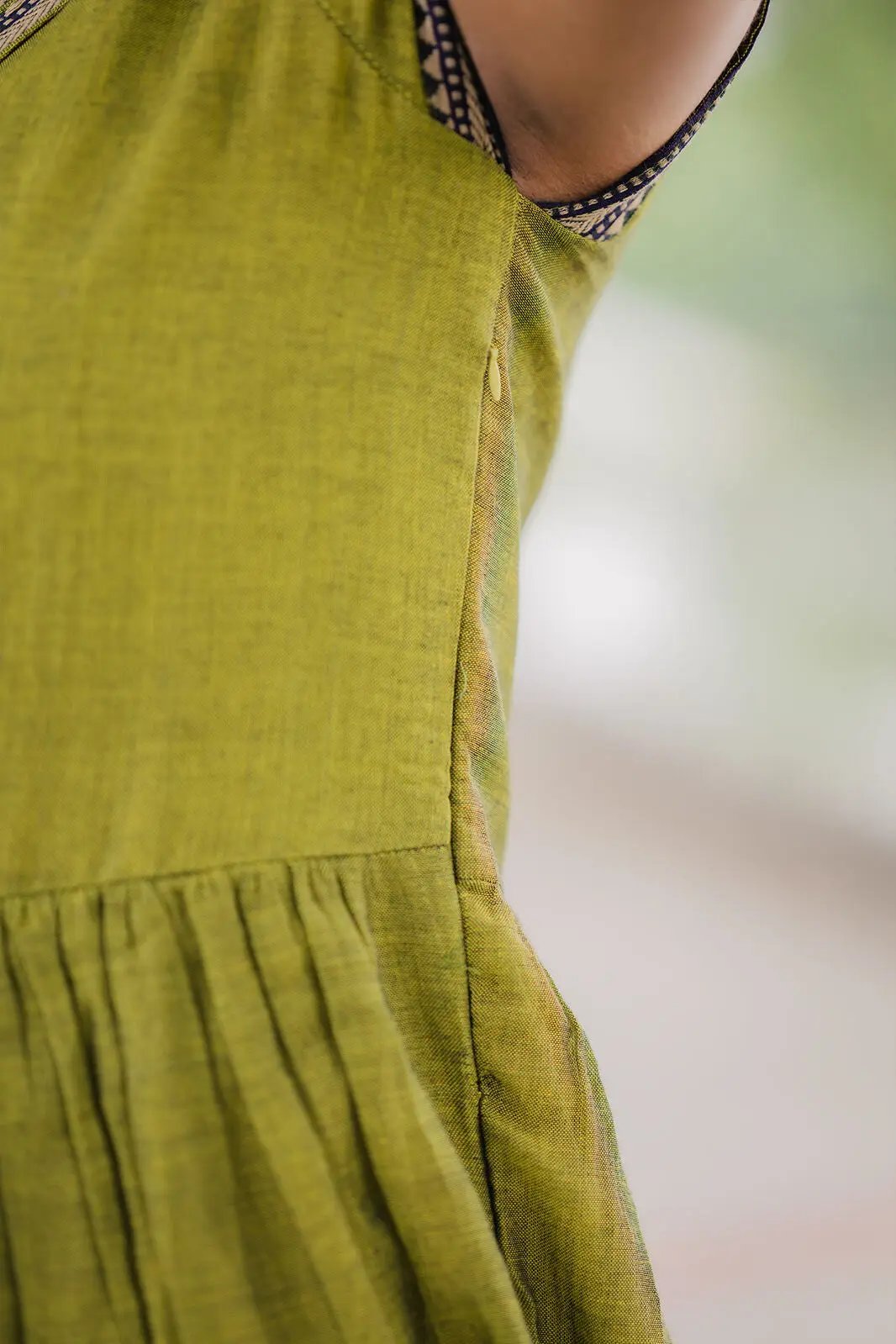 Keertana Olive Ruffle Dress