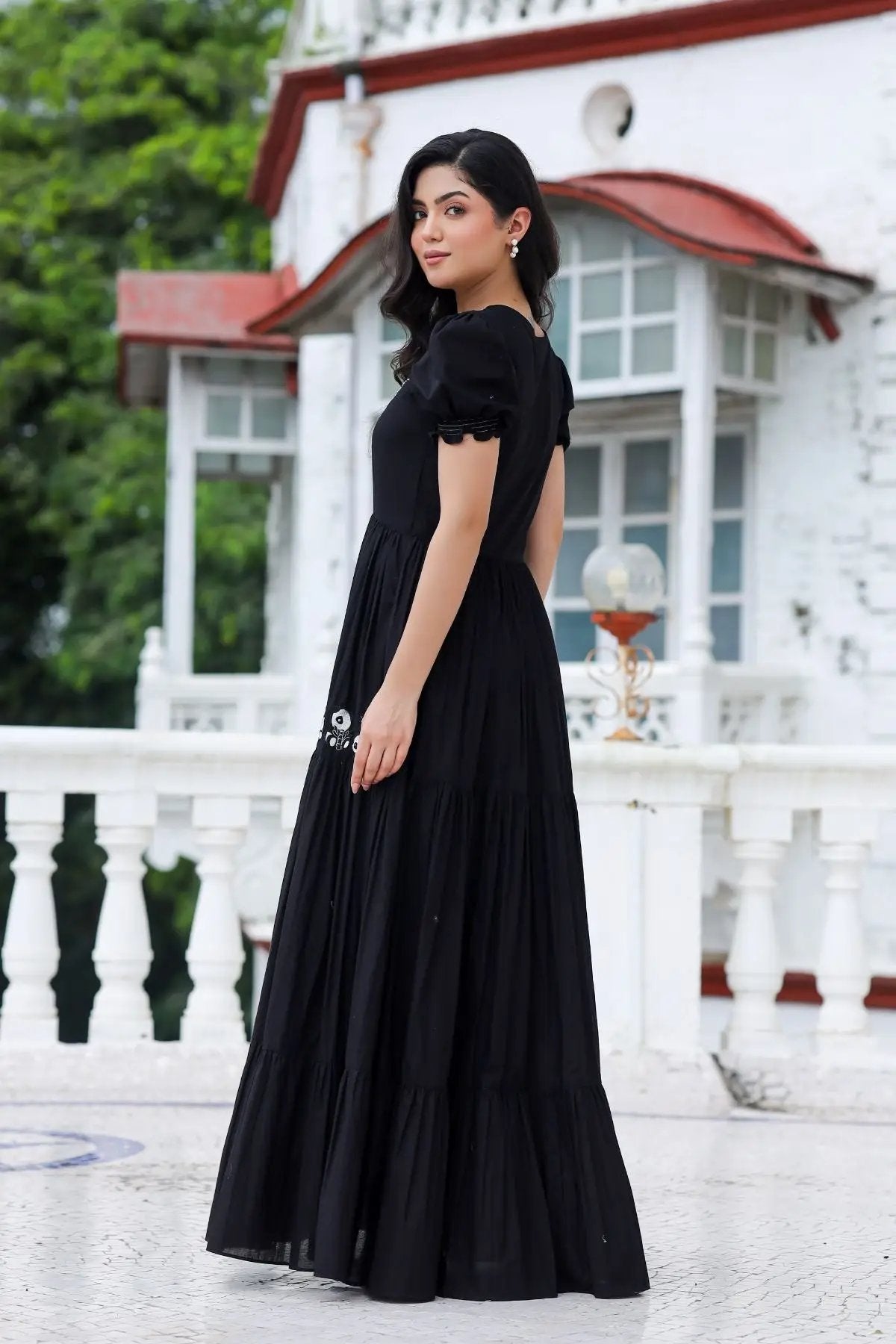 Exclusive Long Dresses Midnight Black Long Frock at bullionknot