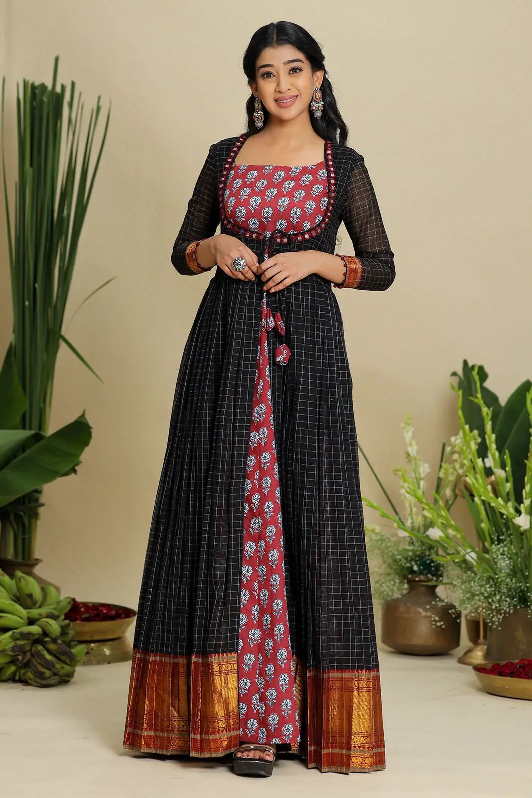 Sabita Naraynpet Indo Western in Black